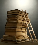 Books and ladder
