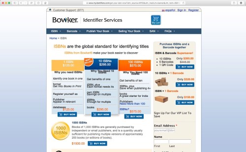 Bowker get isbn now